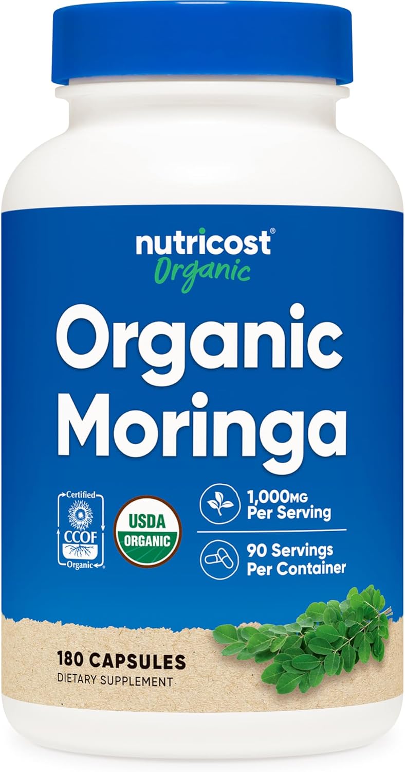 Nutricost Moringa Capsules 500 mg Non-GMO Gluten-Free 180 Count