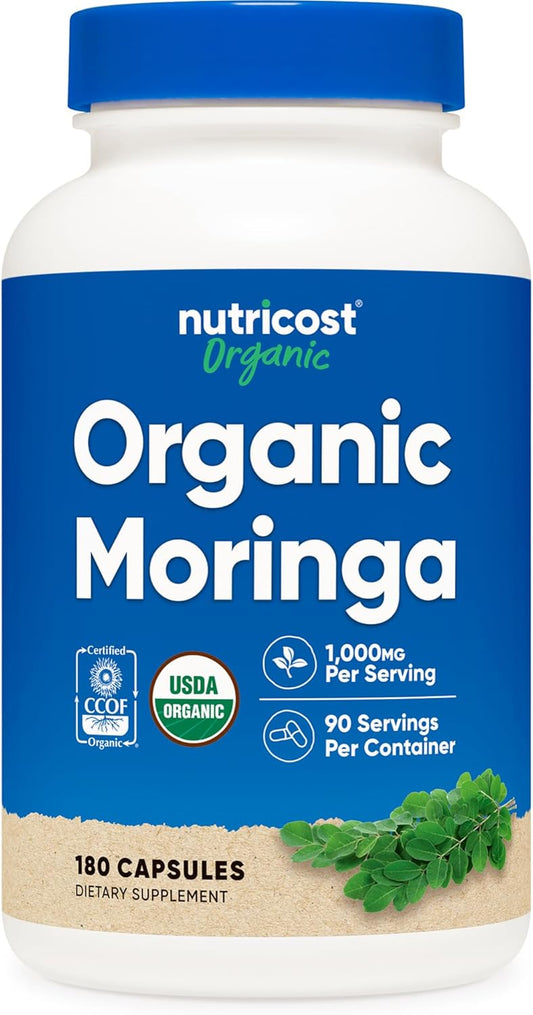 Nutricost Moringa Capsules 500 mg Non-GMO Gluten-Free 180 Count