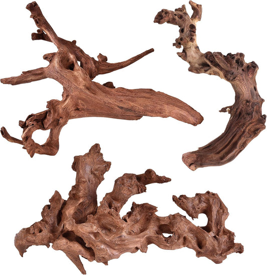 Majoywoo Natural Driftwood Aquarium and Reptile Decor Branches 3 Piece