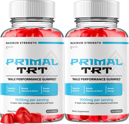 Primal TRT XL Gummies Health and Wellness Supplement 2 Pack 120 Gummies