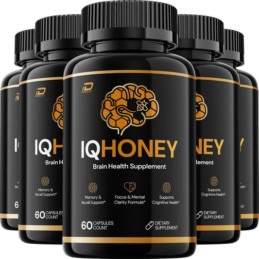 IQHoney Dietary Supplement Capsules Natural Blend 300 Capsules 5 Pack