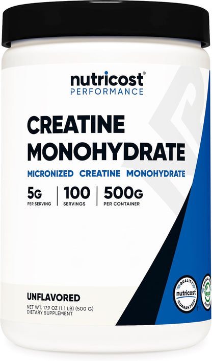 Nutricost Micronized Creatine Monohydrate Powder 500 g 100 Servings