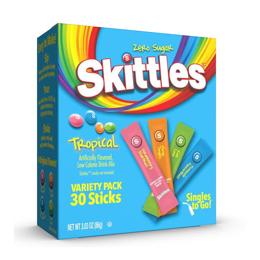 Singles To Go Skittles Tropical Variety Pack Powdered Drink Mix 30 Servings