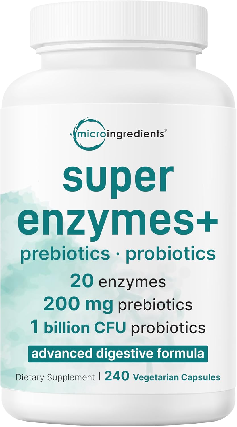 Super Enzymes with Prebiotics & Probiotics Veggie Capsules 240 Count