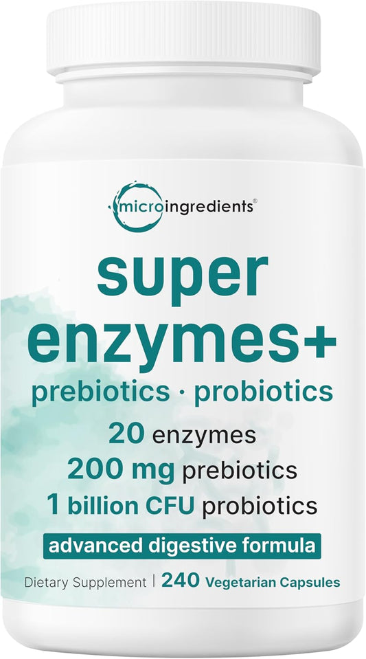 Super Enzymes with Prebiotics & Probiotics Veggie Capsules 240 Count