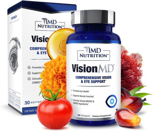1MD Nutrition VisionMD Eye Vitamin CARMIS – Lutein & Zeaxanthin Eye Health Supplement, 30 Softgels