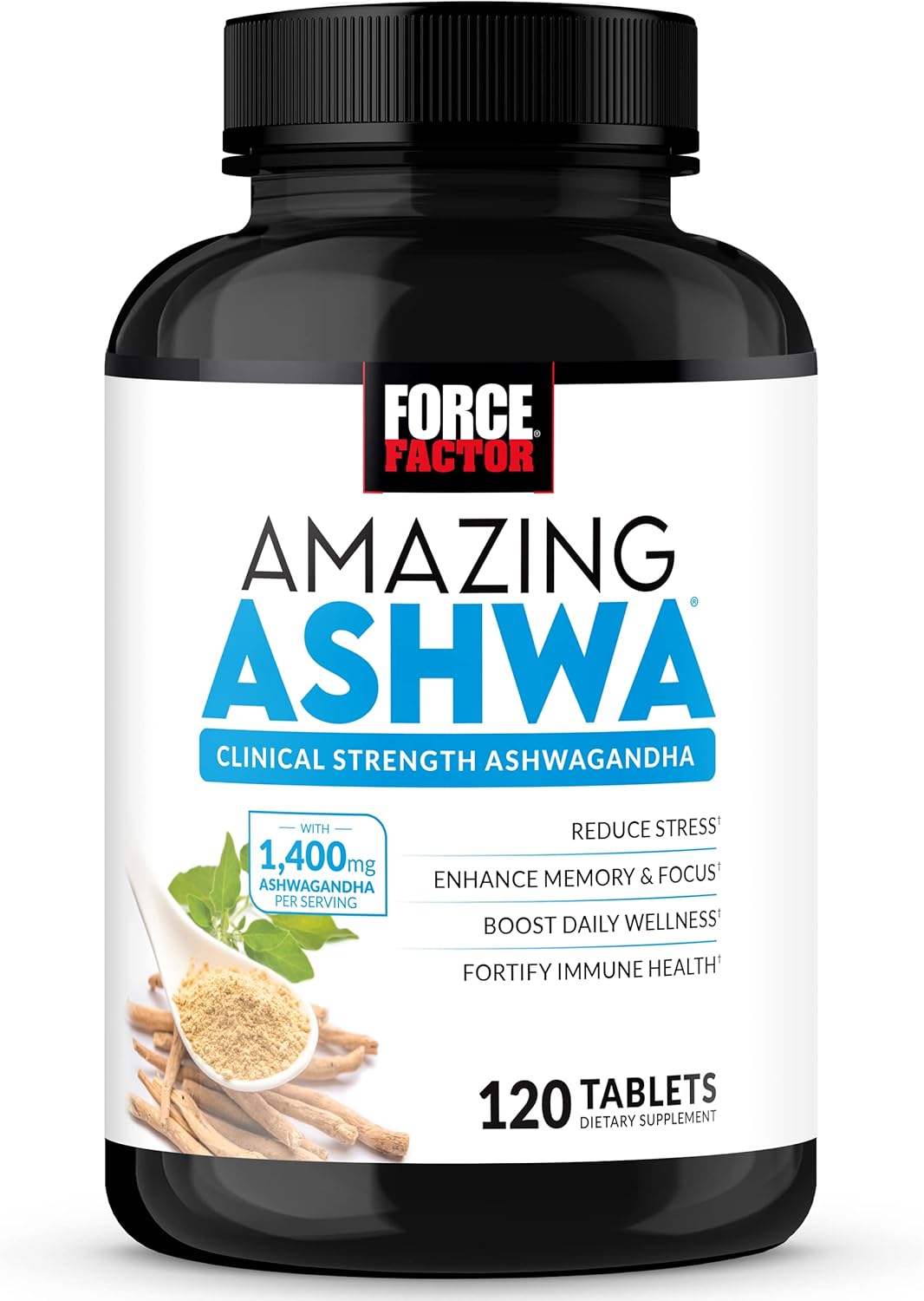 Force Factor Amazing Ashwa KSM-66 Ashwagandha Tablets 120 Count