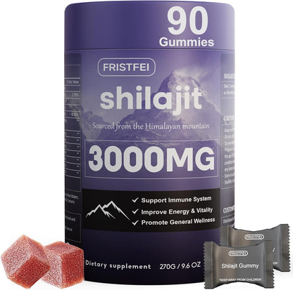 Himalayan Shilajit Gummies Fulvic Acid Trace Minerals 90 Count