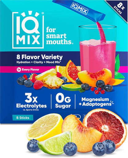 IQMIX Hydration Electrolyte Powder 4-in-1 Sugar-Free Keto 8 Count Sampler