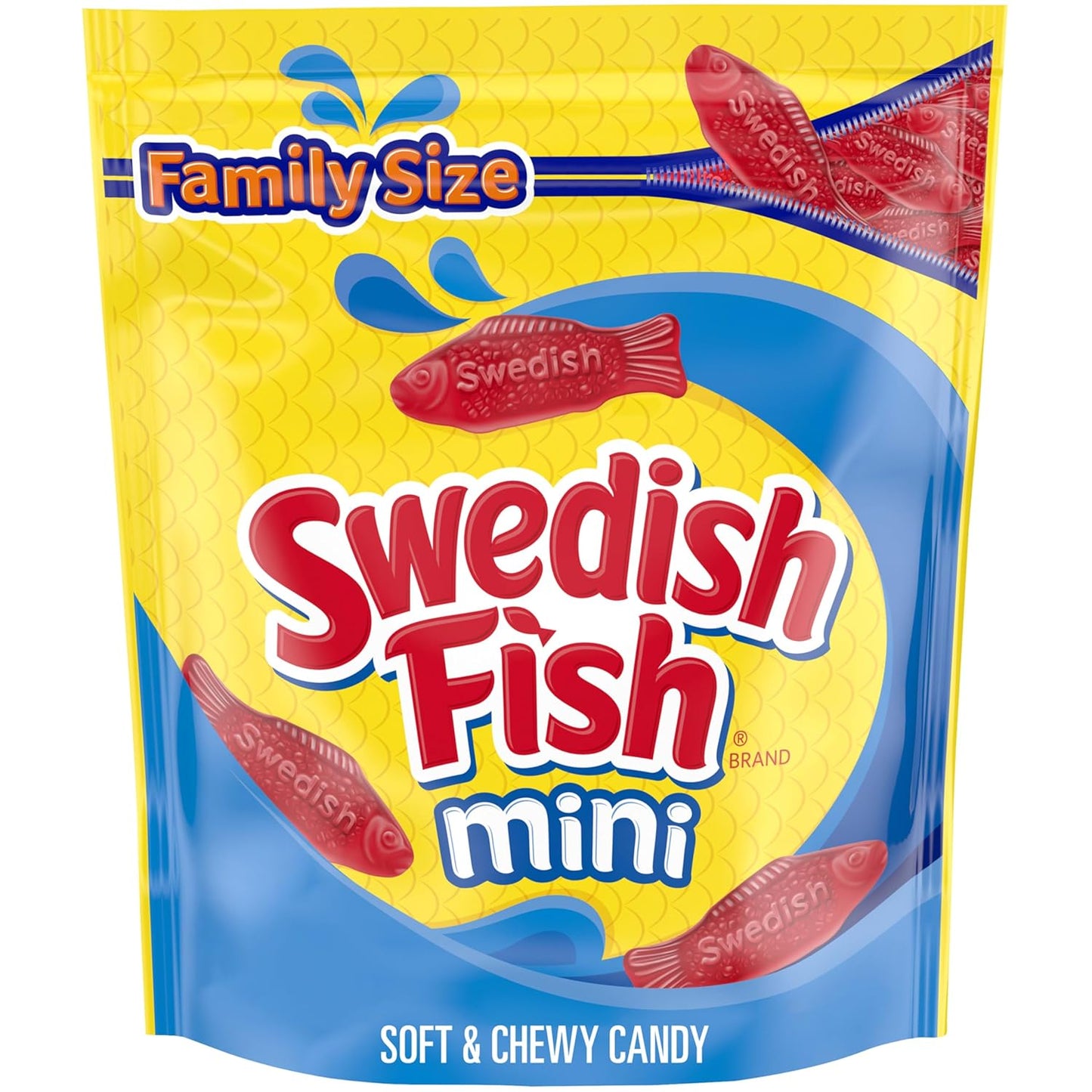 SWEDISH FISH Mini Soft Chewy Candy Family Size 1.8 lb Bag