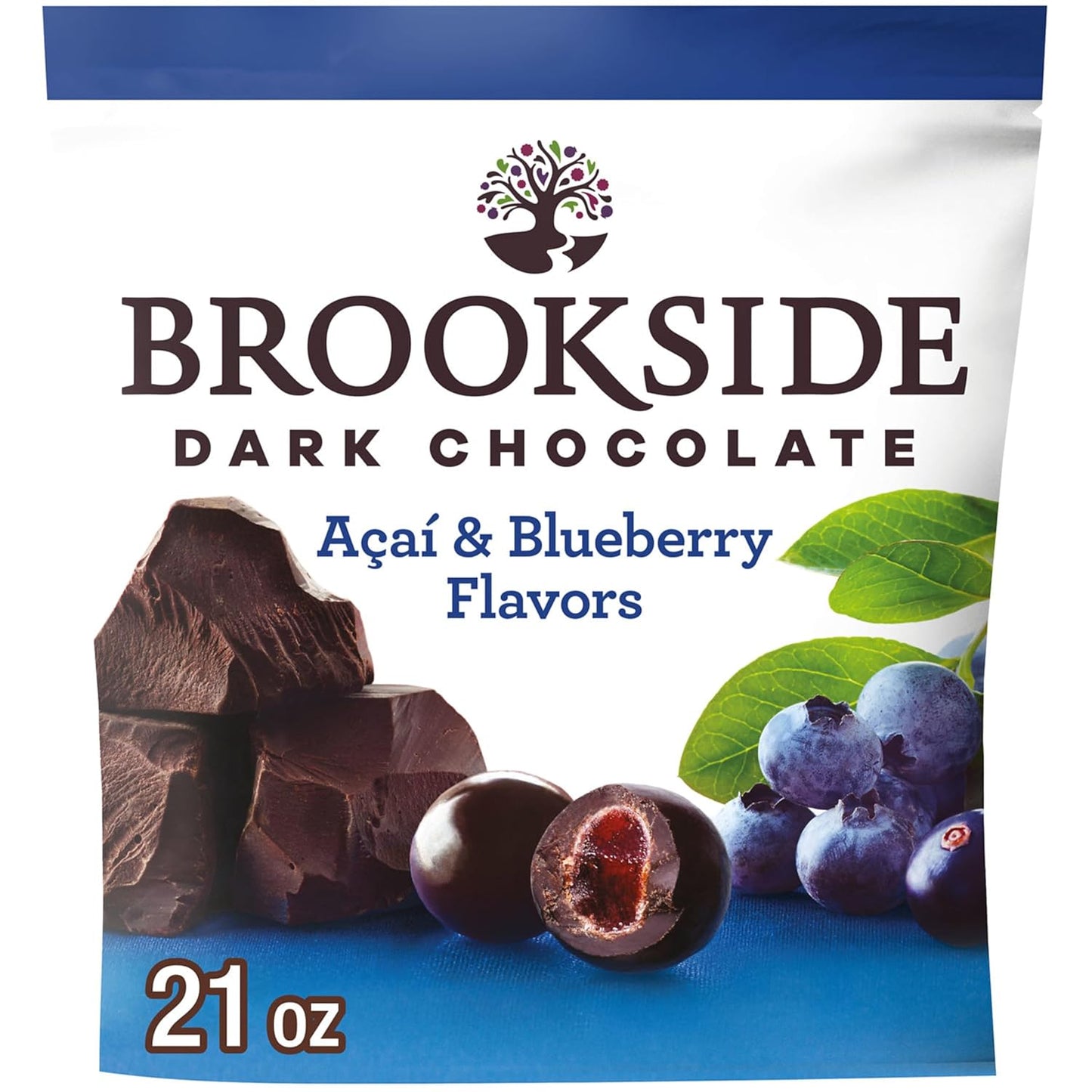 Brookside Dark Chocolate Acai & Blueberry Flavored Snacking Chocolate – Fruit Centers, 21 oz Bag