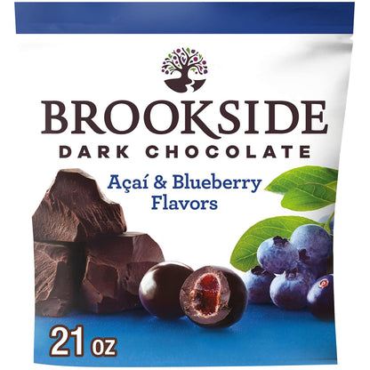 Brookside Dark Chocolate Acai & Blueberry Flavored Snacking Chocolate – Fruit Centers, 21 oz Bag