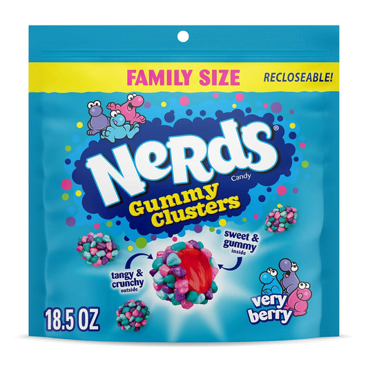 NERDS Gummy Clusters Very Berry Candy 18.5 oz Bag