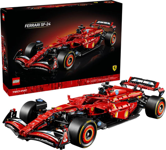 LEGO Technic Ferrari SF-24 F1 Model Car Kit for Adults 18+ – Realistic Ferrari Building Set for Display, Gift for F1 Fans – 42207