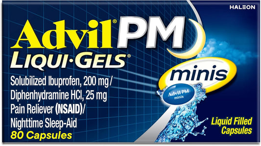 Advil PM Liqui-Gels Minis Nighttime Capsules – 80 Count