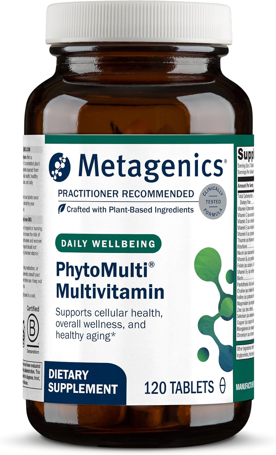 Metagenics PhytoMulti Multivitamin Tablets Without Iron with Vitamins, Minerals and Phytonutrients 120 Count