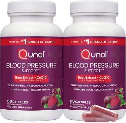 Qunol Beet Root, CoQ10 & Grape Seed Extract Capsules – 60 Count (Pack of 2)