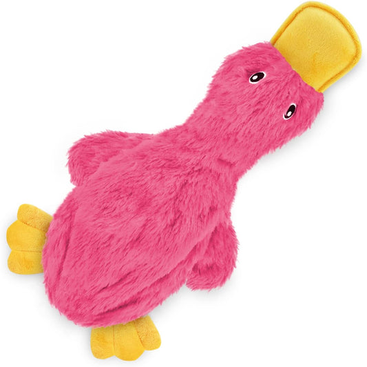 Best Pet Supplies Squeaky Dog Toy Crinkle Duck Light Pink Large