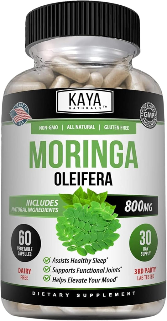 Kaya Naturals Moringa Leaf Extract Veggie Capsules Greens Superfood 60 Count