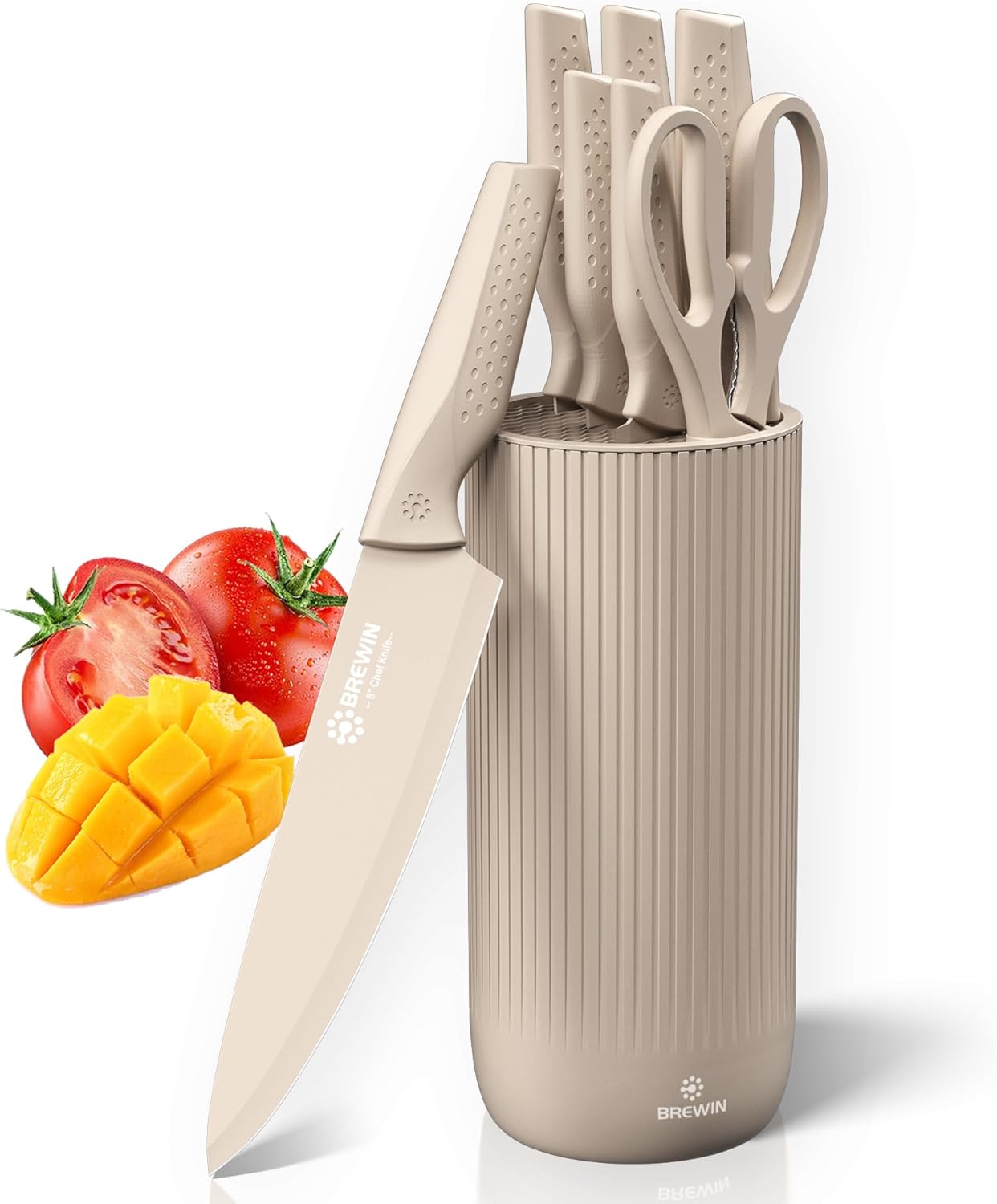 Brewin Kitchen Knife Set with Universal Knife Block Dishwasher Safe