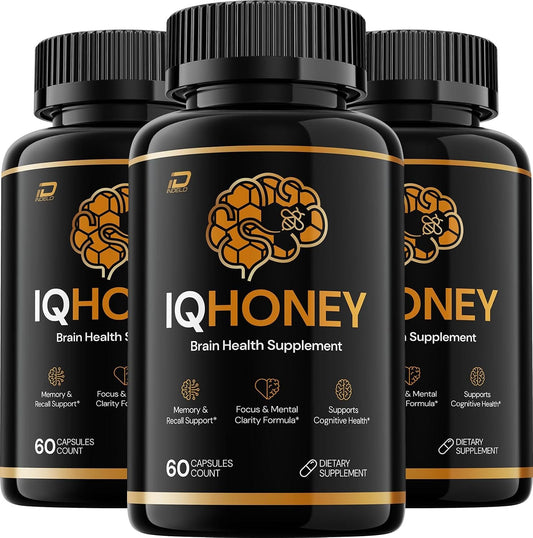 IQHoney Dietary Supplement Capsules Natural Blend 180 Capsules 3 Pack