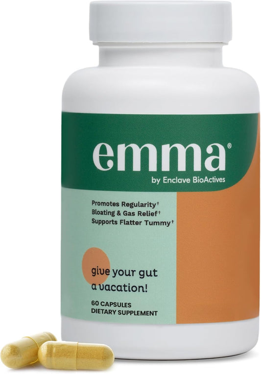 Emma Gut Health Supplement Berberine Resveratrol Quercetin Capsules 60 Count 2pack