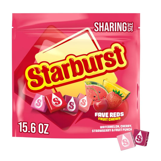 STARBURST FaveREDS Fruit Chews Candy 15.6 oz Sharing Size Bag