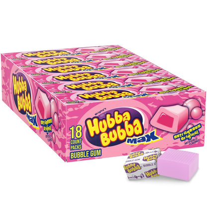 Hubba Bubba Max Original Bubble Gum 18 Packs 5 Pieces Each