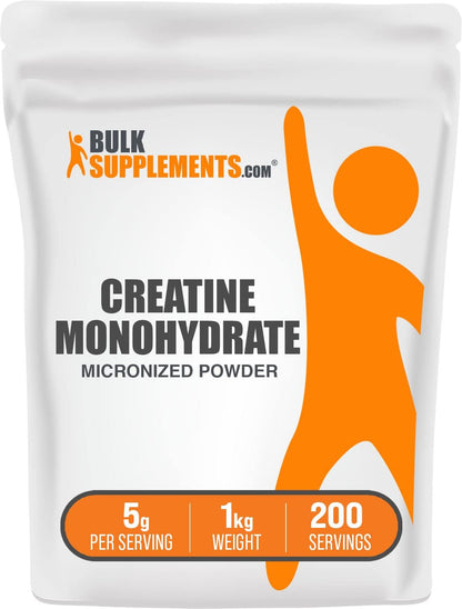 BulkSupplements.com Micronized Creatine Monohydrate Powder Unflavored 1 kg