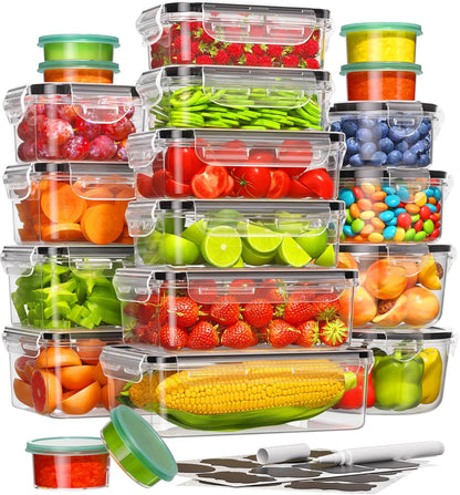Food Storage Containers Airtight Plastic Meal Prep Set with Lids 40 Piece
