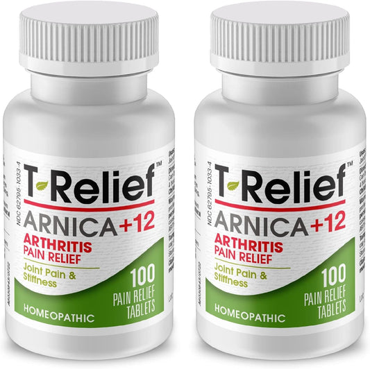T-Relief Arnica +12 Natural Medicine Tablets 100 Count 2 Pack