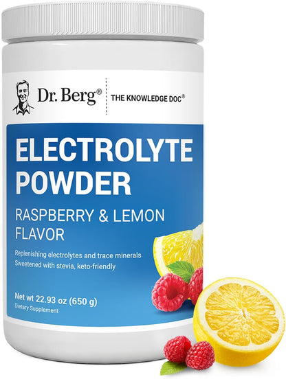 Dr. Berg Zero Sugar Electrolyte Powder Raspberry Lemon 100 Servings