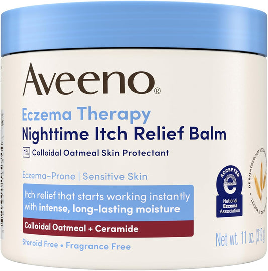 Aveeno Eczema Therapy Nighttime Balm 11 oz – Colloidal Oatmeal Moisturizing Skin Care, Steroid & Fragrance-Free