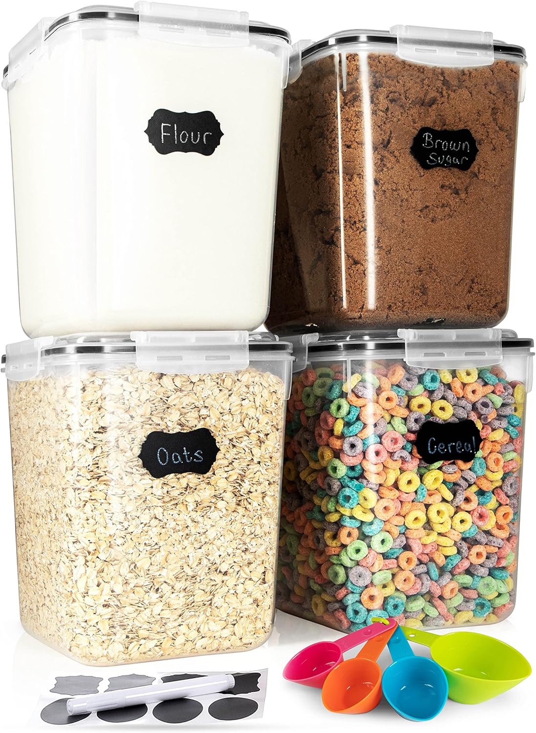 Storeganize Food Storage Containers Airtight Canisters with Lids 5.3L 4 Pack