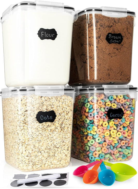 Storeganize Food Storage Containers Airtight Canisters with Lids 5.3L 4 Pack