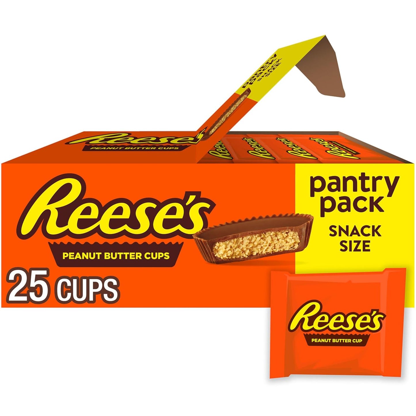 Reese’s Milk Chocolate Peanut Butter Cups Snack Size Candy 13.75 oz 25 Count