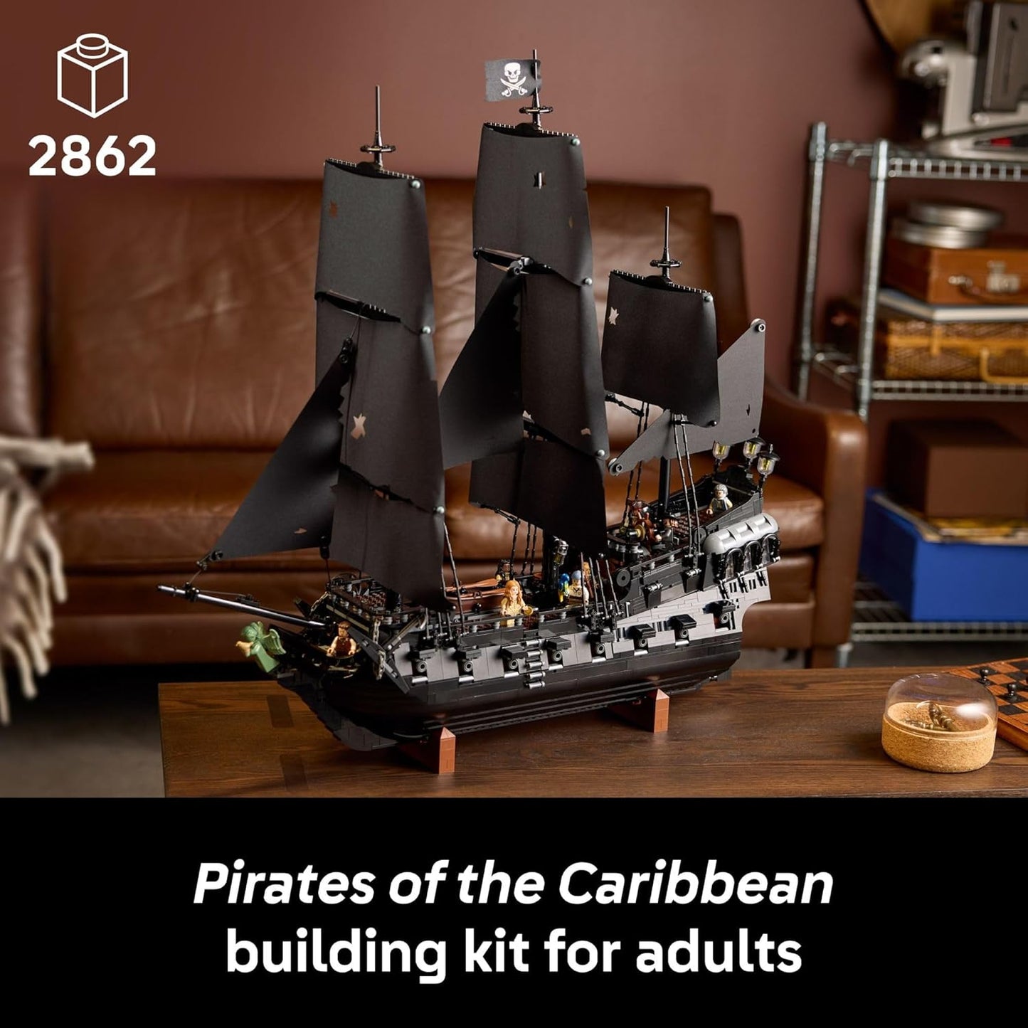 LEGO Icons Captain Jack Sparrow’s Pirate Ship Building Set for Adults, Ages 18+ - Room Decor for Office, Bedroom or Shelf - Collectible Black Pearl Ship for Pirates of The Caribbean Fans - 10365