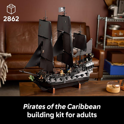 LEGO Icons Captain Jack Sparrow’s Pirate Ship Building Set for Adults, Ages 18+ - Room Decor for Office, Bedroom or Shelf - Collectible Black Pearl Ship for Pirates of The Caribbean Fans - 10365