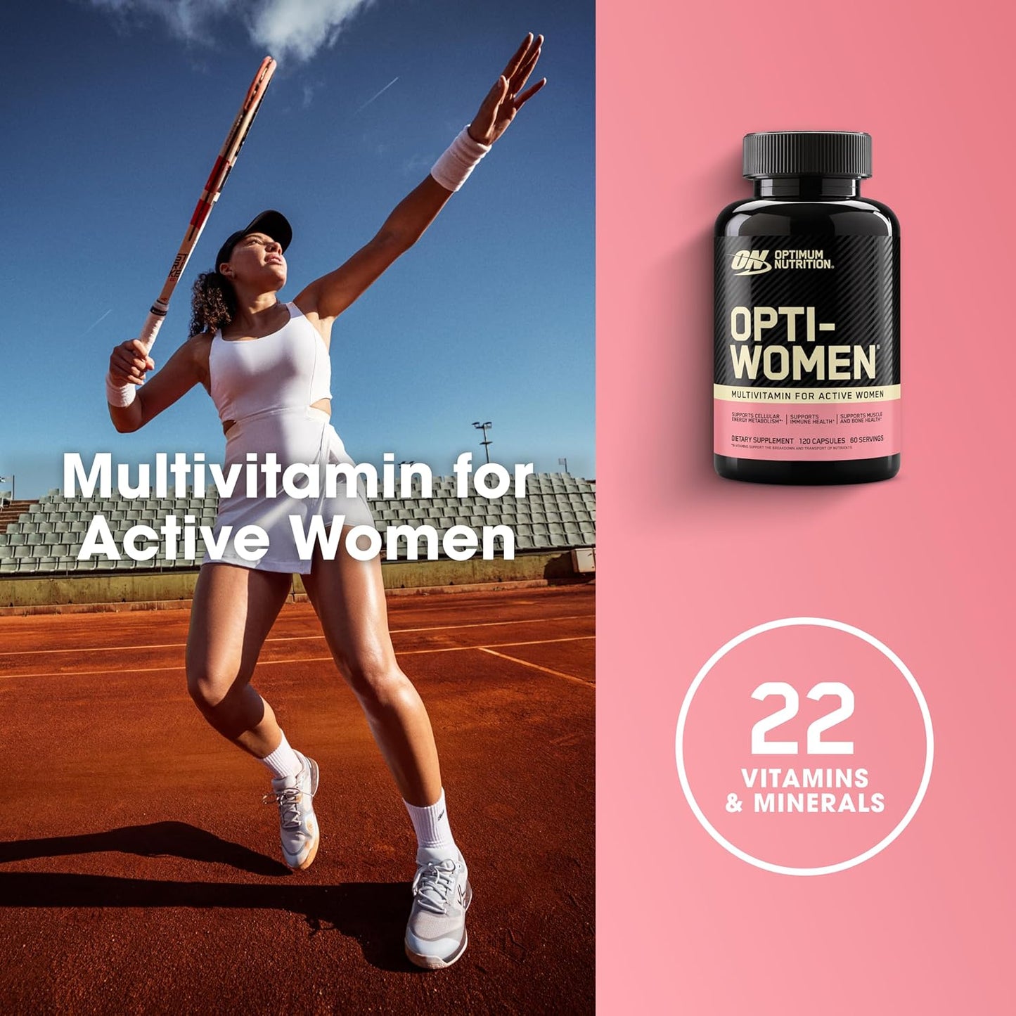 Optimum Nutrition Opti-Women Multivitamin Capsules with Vitamin C, Vitamin D and Zinc 120 Count