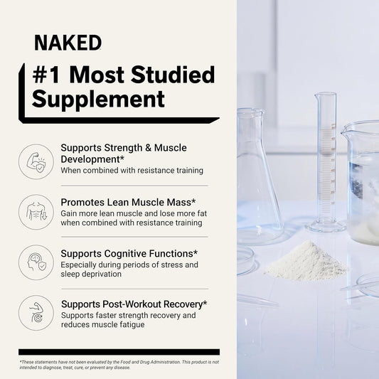 NAKED Pure Micronized Creatine Monohydrate Powder Unflavored 500 g 100 Servings