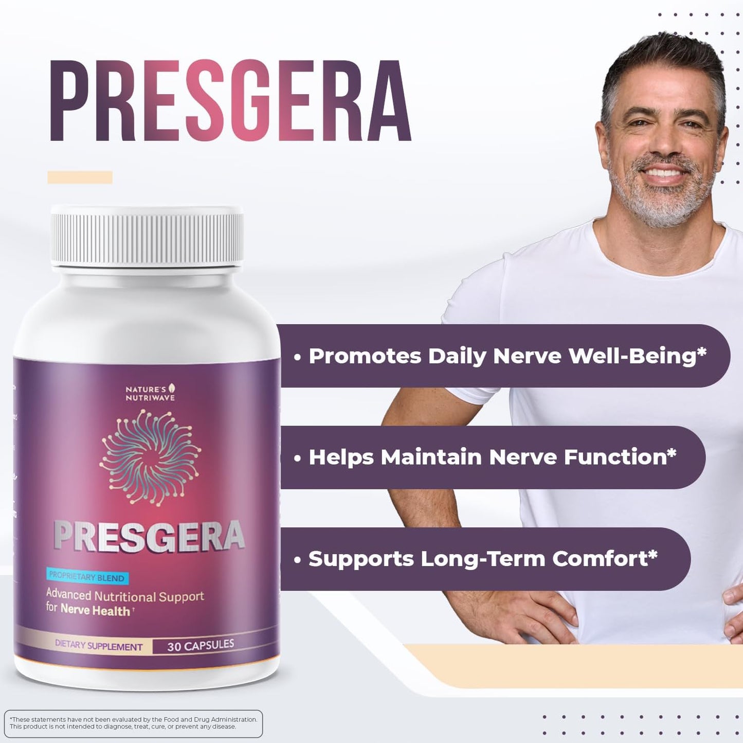 Presgera Magnesium Glycinate, Turmeric & Alpha Lipoic Acid Supplement 30 Capsules