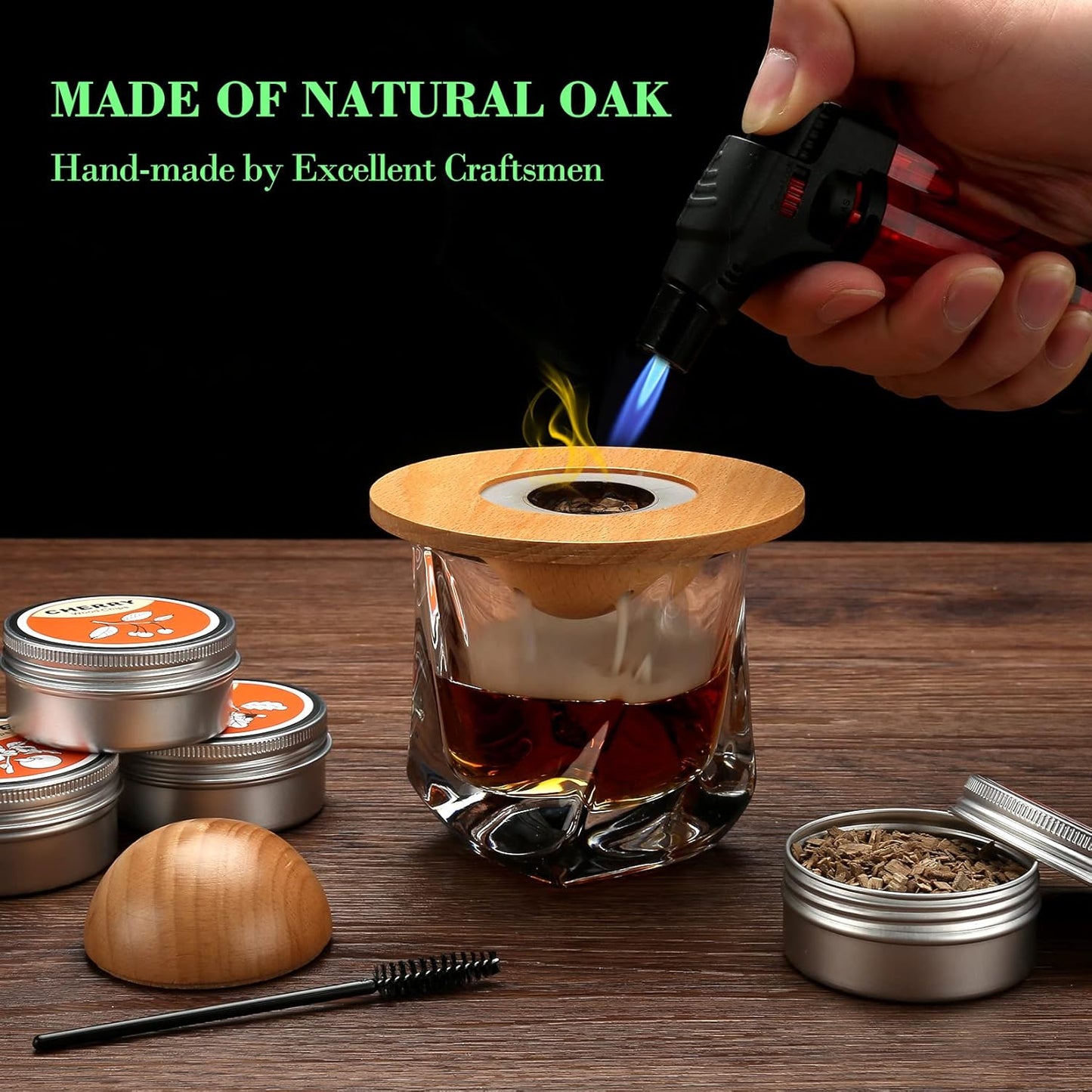 Cocktail Smoker Kit with Wood Chips Whiskey Drink Smoker Set