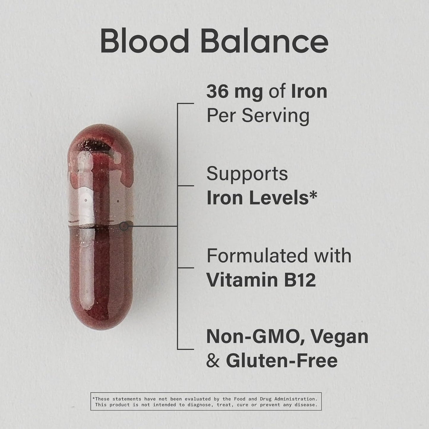 Sports Research Blood Balance Iron Supplement with Folate and Vitamin C 90 Capsules