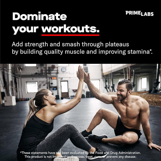 Prime Labs Testosterone Supplement for Men (2-Pack) - Stamina, Endurance, Energy, & Strength - Men's Testosterone Booster & Workout Supplement - 120 Caplets