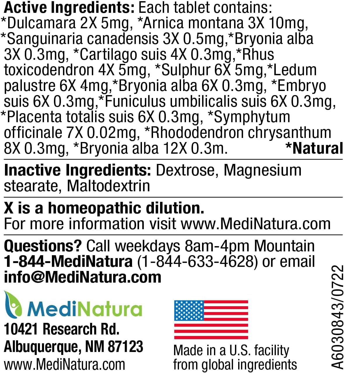 T-Relief Arnica +12 Natural Medicine Tablets 100 Count 2 Pack