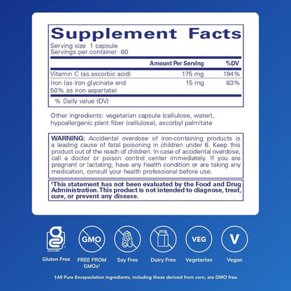 Pure Encapsulations Iron-C (60 Capsules)