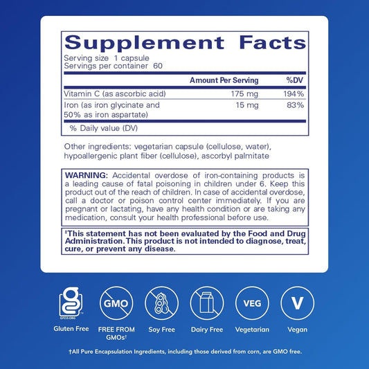 Pure Encapsulations Iron-C (60 Capsules)