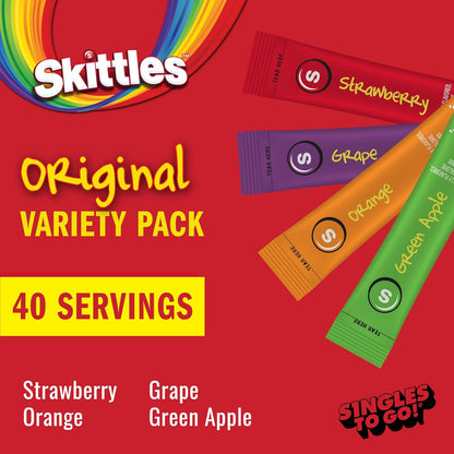 Skittles Singles To Go Variety Pack Zero Sugar Drink Mix 40 Servings