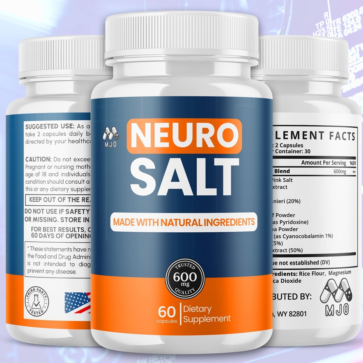 Neuro Salt Supplement Capsules with Natural Ingredients & Multivitamins 180 Capsules (3 Pack)