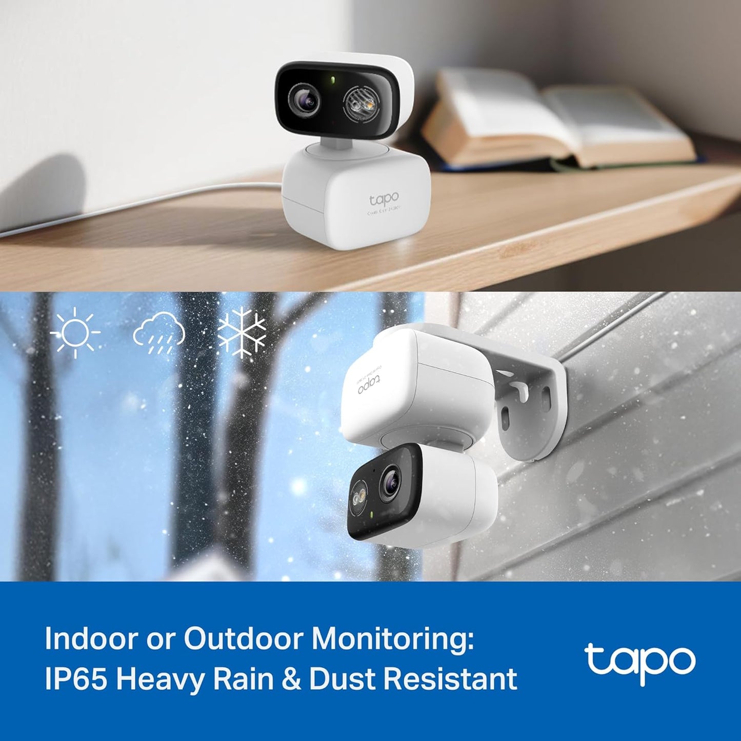TP-Link Tapo 2K Pan Tilt Wired Security Camera Indoor Outdoor 2 Pack C216